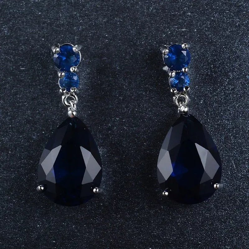 Women'S Teardrop Clear CZ Drop/Dangle Natural Gemstone Morganite Stud Drop Dangle Earrings 925 Sterling Silver Wedding Jewelry/Aquamarine/Topaz/Amethyst/Rubyemerald/Sapphire/Black&White Pink Gemstone - WORLD TIME VISITS