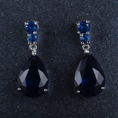 Women'S Teardrop Clear CZ Drop/Dangle Natural Gemstone Morganite Stud Drop Dangle Earrings 925 Sterling Silver Wedding Jewelry/Aquamarine/Topaz/Amethyst/Rubyemerald/Sapphire/Black&White Pink Gemstone - WORLD TIME VISITS