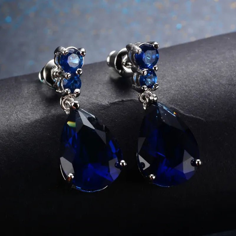 Women'S Teardrop Clear CZ Drop/Dangle Natural Gemstone Morganite Stud Drop Dangle Earrings 925 Sterling Silver Wedding Jewelry/Aquamarine/Topaz/Amethyst/Rubyemerald/Sapphire/Black&White Pink Gemstone - WORLD TIME VISITS