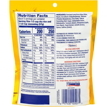 Yellow Seasonings & Long Grain Rice, Gluten - Free, Non - Gmo, Vegan, 10 Oz Bag - WORLD TIME VISITS